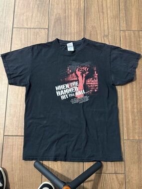 Vtg 90s Jesus All Hell Broke Loose Faded Shirt Size Medium